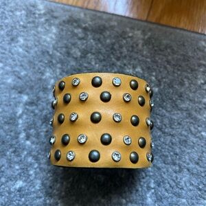 Studded Tan Leather Bracelet